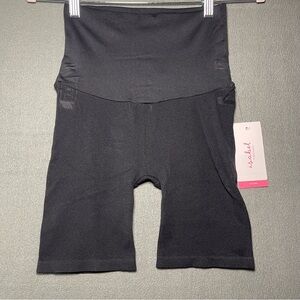 Isabel Maternity Shapewear Shorts Small Black Over Belly Seamless NWT